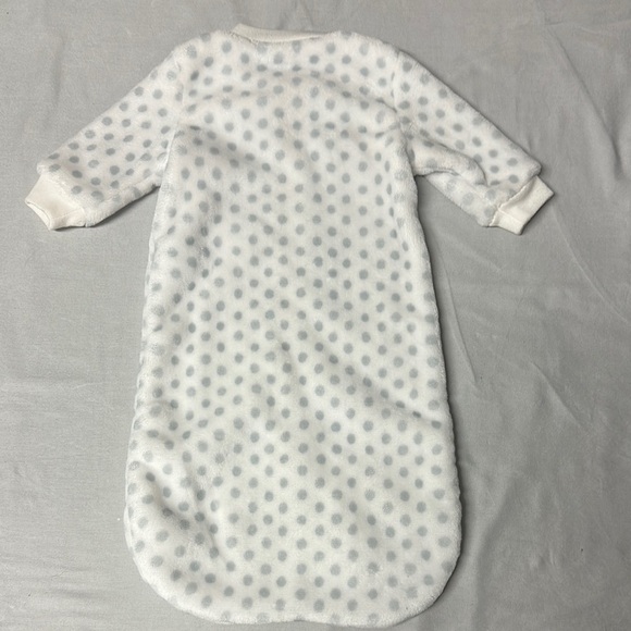 PLACE - White and Gray Polka Dot Sleep Sack with Long Sleeves - Picture 2 of 3